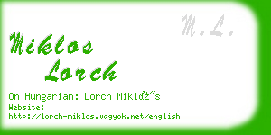 miklos lorch business card